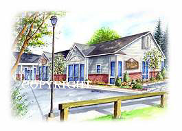 Mead Square Pharmacy Watercolor / Eagle Vale Golf Hole 15
